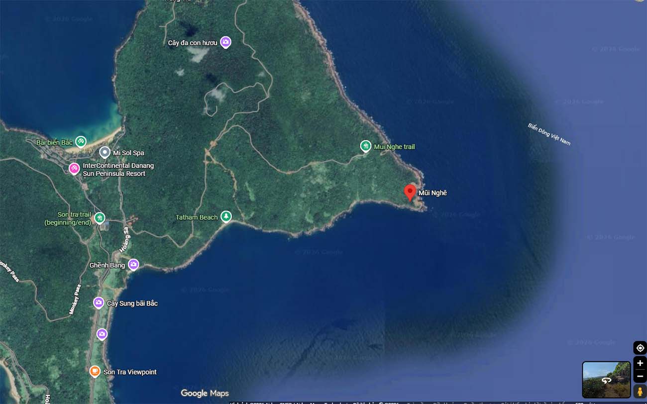 Location of Mui Nghe, Da Nang
